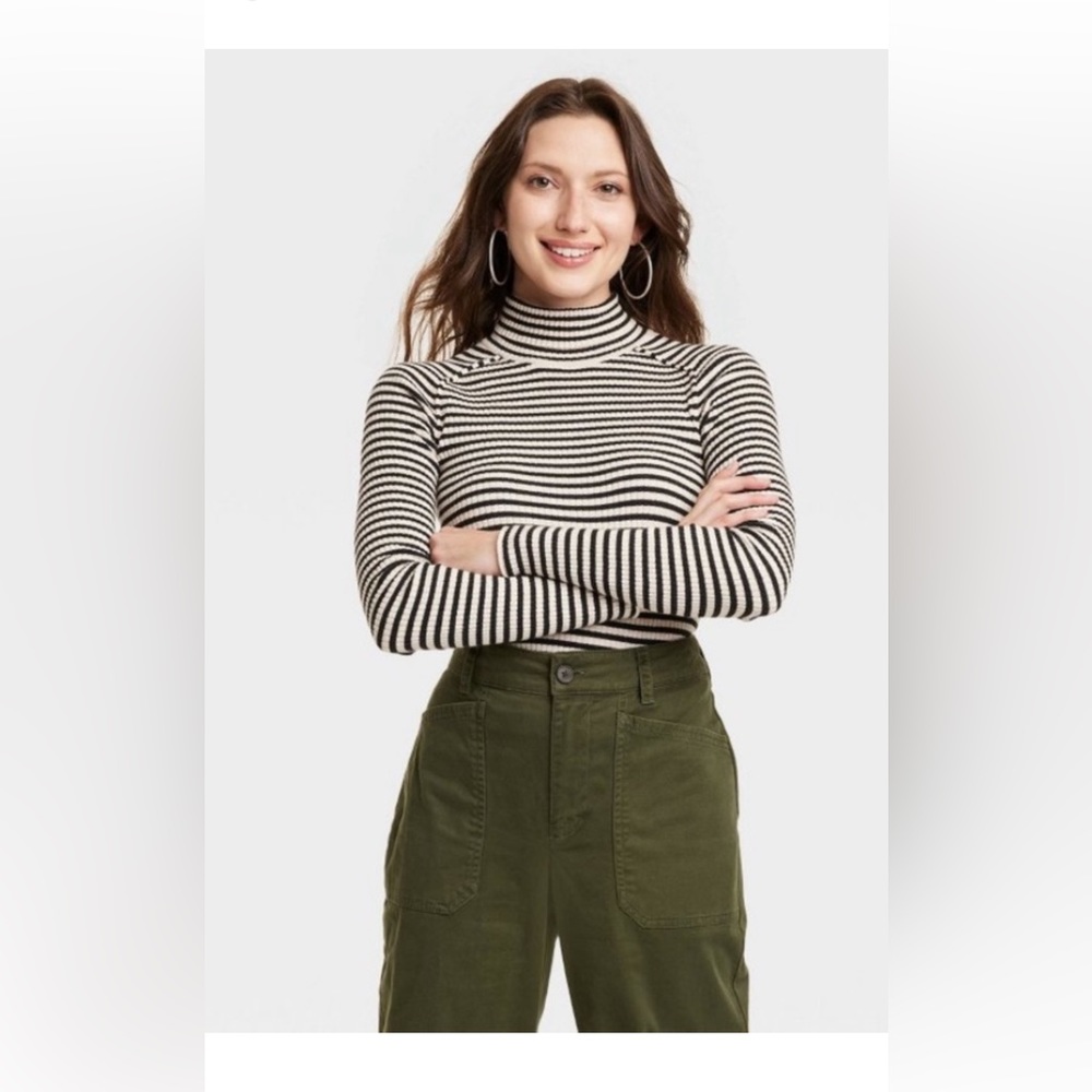 Target Shrunken Rib Turtleneck Pullover Sweater